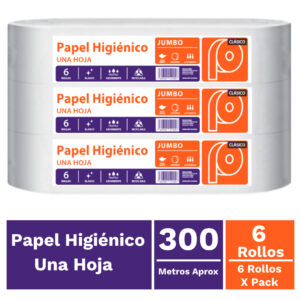 Papel higienico virgen Stronger pack 6 x 300 mts