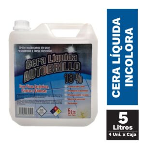Cera acrilica autobrillo 18% 5 litros incolora