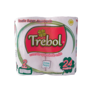 Toalla de Papel Trébol Doble Hoja 2 Rollos 24 M