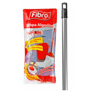 Mopa Limpieza Fibro de Algodón + Palo de 22 cm