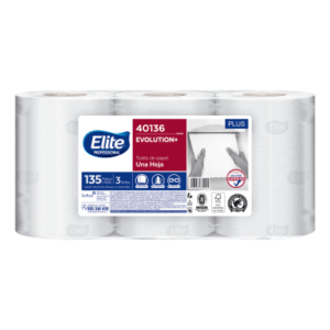 Toalla Papel Elite Hoja Simple Autocorte 3 Rollos 135 M