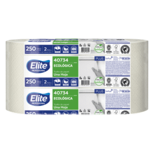 Toalla Papel Elite Ecológica Hoja Simple 2 Rollos 250 M