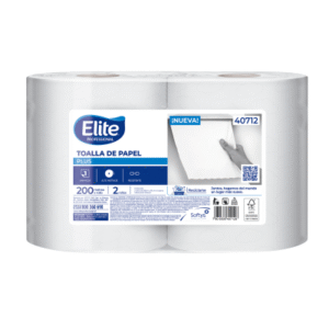 Toalla de Papel Elite Plus Hoja Simple 2 Rollos 200 m