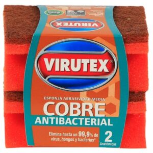Esponja Abrasiva Virutex Acanalada Cobre Display de 2 Unidades