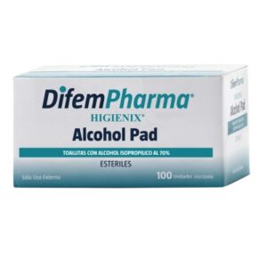 Toallitas con Alcohol Difem Pharma Higienix 70% Caja de 100 Unidades