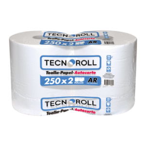 Toalla de Papel Tecnoroll Hoja Simple Autocorte 2 Rollos 250 m