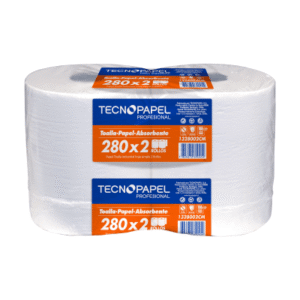 Toalla de Papel Tecnopapel Jumbo Hoja Simple 2 Rollos 280 m
