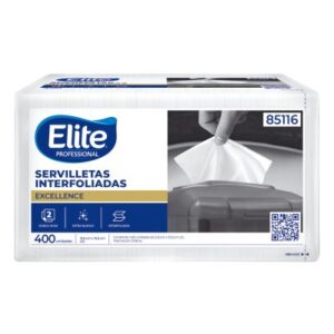 Servilleta Interfoliada Elite Doble Hoja Paquete de 400 Unidades