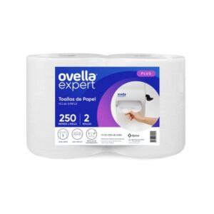Toalla Papel Ovella Plus Hoja Simple 250 M 2 Rollos