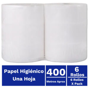 Papel higienico 6 x 400 pulpa virgen