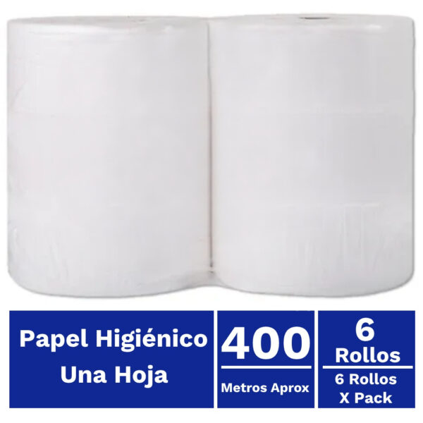 Papel higienico 6 x 400 pulpa virgen