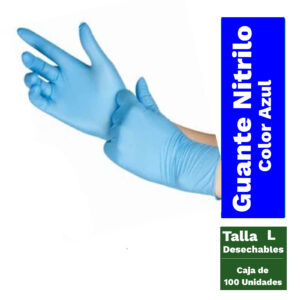 Caja guante nitrilo examinacion azul / talla l