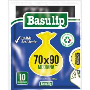 Bolsa de Aseo Basulip Mediana 70x90 cm Paquete de 10 Unidades