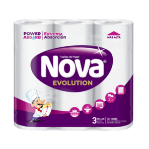 Toalla Papel Nova Evolution Doble Hoja 3 Rollos 14 m