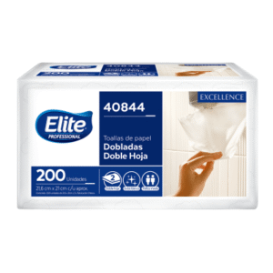 Toalla Papel Elite Clinic Interfoliada Doble Hoja Paquete de 200 Unidades