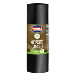 Bolsa de Aseo Virutex Cierre Fácil 70x90 cm Rollo de 10 Unidades