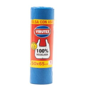 Bolsa de Aseo Virutex Con Asas 50X65 Rollo de 10 Unidades