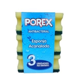 Esponja Abrasiva Porex Acanalada 3 Unidades